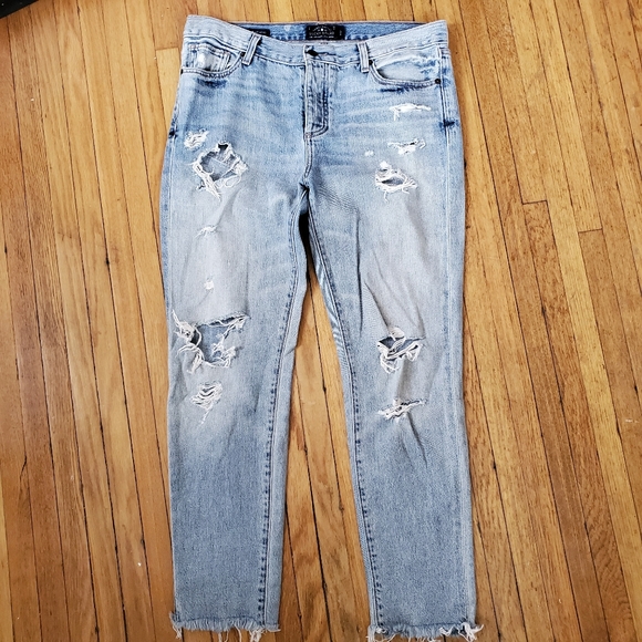 Lucky brand destroyed mid rise mom jeans  4 27 - Picture 3 of 12